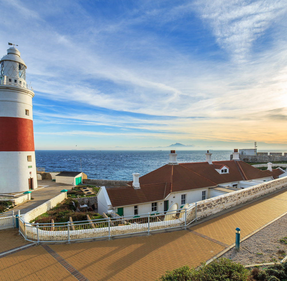 Europa Point Lighthouse On A Shore Of Gibraltar
